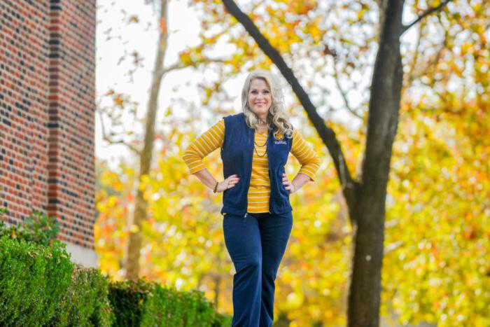 Becky Adams posing on campus.